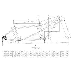 Cadre Tandem VTT aluminium EXS Taille 47-43cm – Image 5