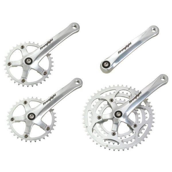 Pédalier tandem STRONGLIGHT route triple 10V avec relais 39 dents argent 4