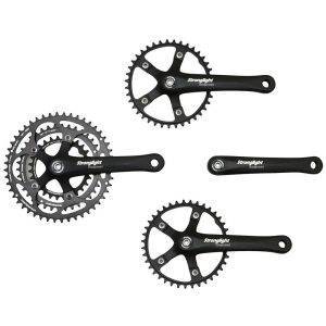 Pédalier tandem route STRONGLIGHT Impact triple 9/10V avec relais 39 dents noir