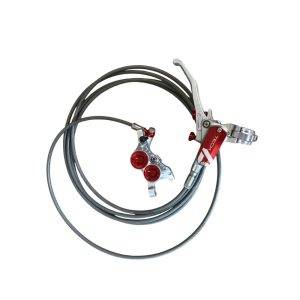 Frein arrière tandem HOPE Tech 4 V4 Durite Aviation argent/rouge – Image 2
